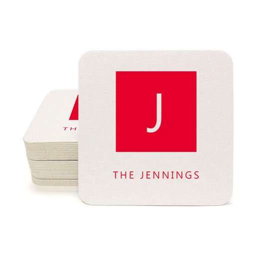 Block Initial Square Coasters